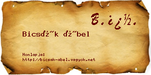 Bicsák Ábel névjegykártya