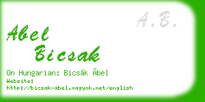 abel bicsak business card