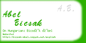 abel bicsak business card